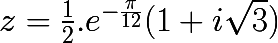 \huge z = \frac{1}{2}.e^{-\frac{\pi }{12}}(1+i\sqrt{3})